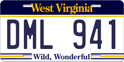 WV license plate DML941