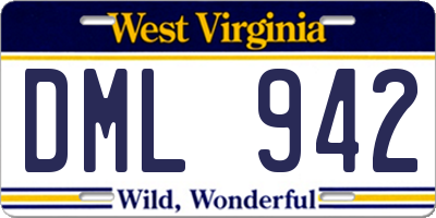 WV license plate DML942