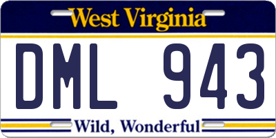 WV license plate DML943