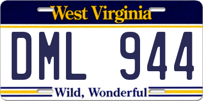 WV license plate DML944