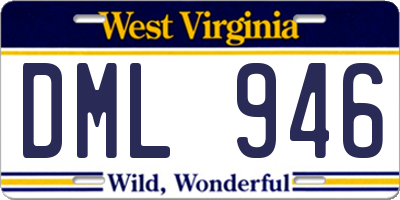 WV license plate DML946