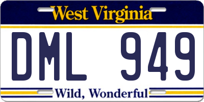 WV license plate DML949