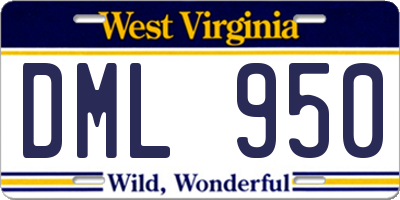 WV license plate DML950