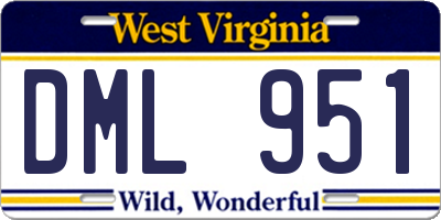 WV license plate DML951