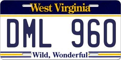 WV license plate DML960