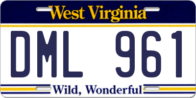 WV license plate DML961