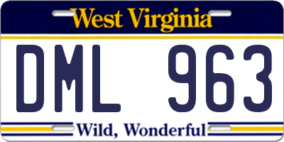 WV license plate DML963