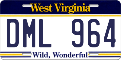 WV license plate DML964