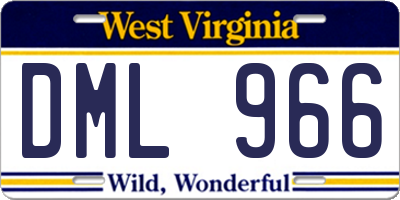 WV license plate DML966