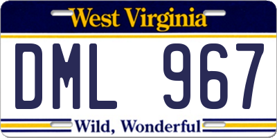 WV license plate DML967