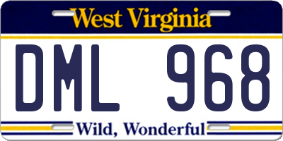 WV license plate DML968