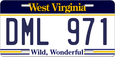 WV license plate DML971