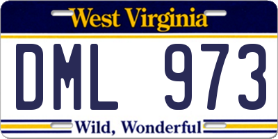 WV license plate DML973