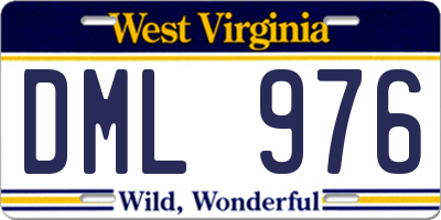 WV license plate DML976