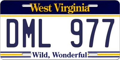 WV license plate DML977