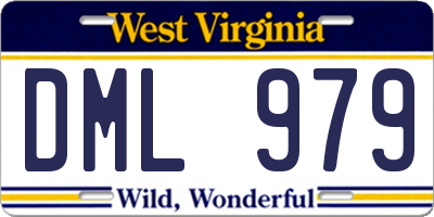 WV license plate DML979