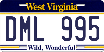 WV license plate DML995