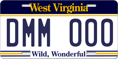 WV license plate DMM000