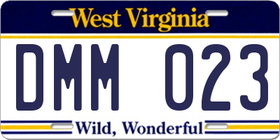 WV license plate DMM023