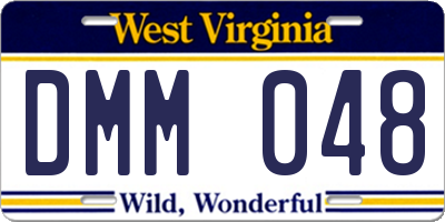 WV license plate DMM048