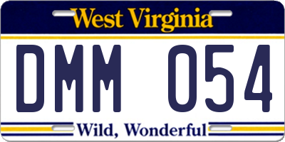 WV license plate DMM054