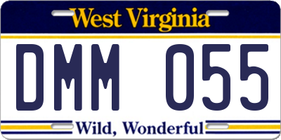 WV license plate DMM055