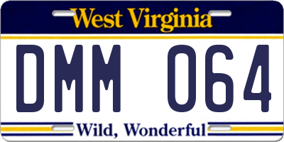 WV license plate DMM064