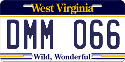 WV license plate DMM066