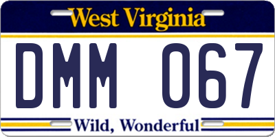 WV license plate DMM067