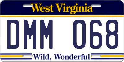 WV license plate DMM068