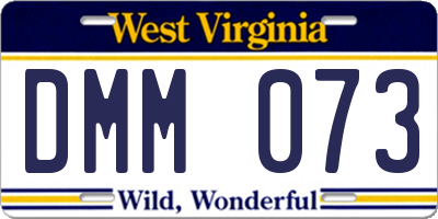 WV license plate DMM073