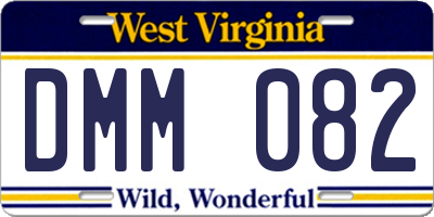 WV license plate DMM082