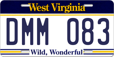 WV license plate DMM083