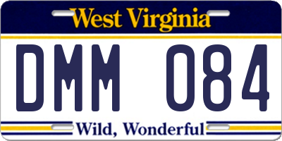 WV license plate DMM084