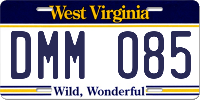 WV license plate DMM085