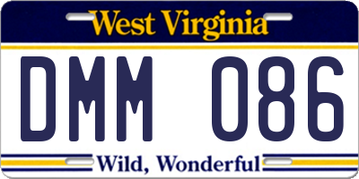 WV license plate DMM086