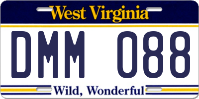 WV license plate DMM088