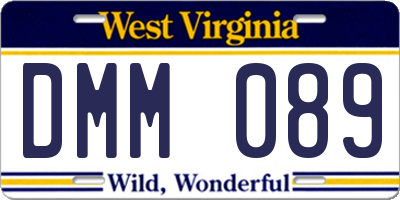 WV license plate DMM089