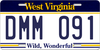 WV license plate DMM091