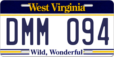 WV license plate DMM094