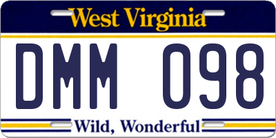 WV license plate DMM098