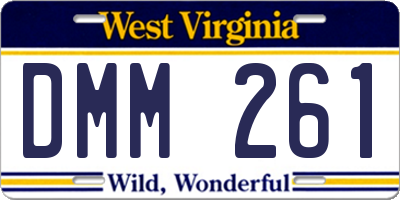 WV license plate DMM261