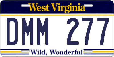 WV license plate DMM277