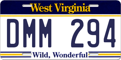 WV license plate DMM294