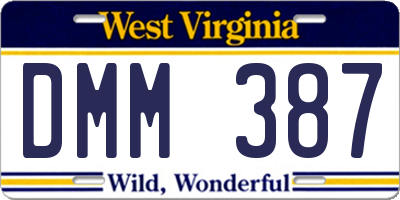 WV license plate DMM387