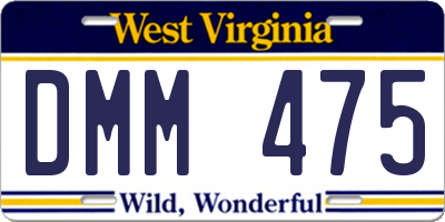 WV license plate DMM475