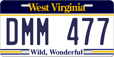 WV license plate DMM477