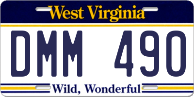 WV license plate DMM490