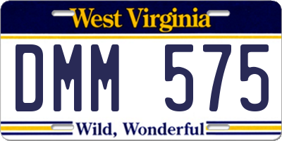 WV license plate DMM575