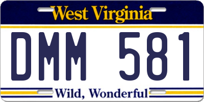 WV license plate DMM581